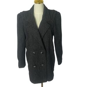 New York Girl NYG Union Made Tweed double breasted Womens Coat Size 12 VTG 80s